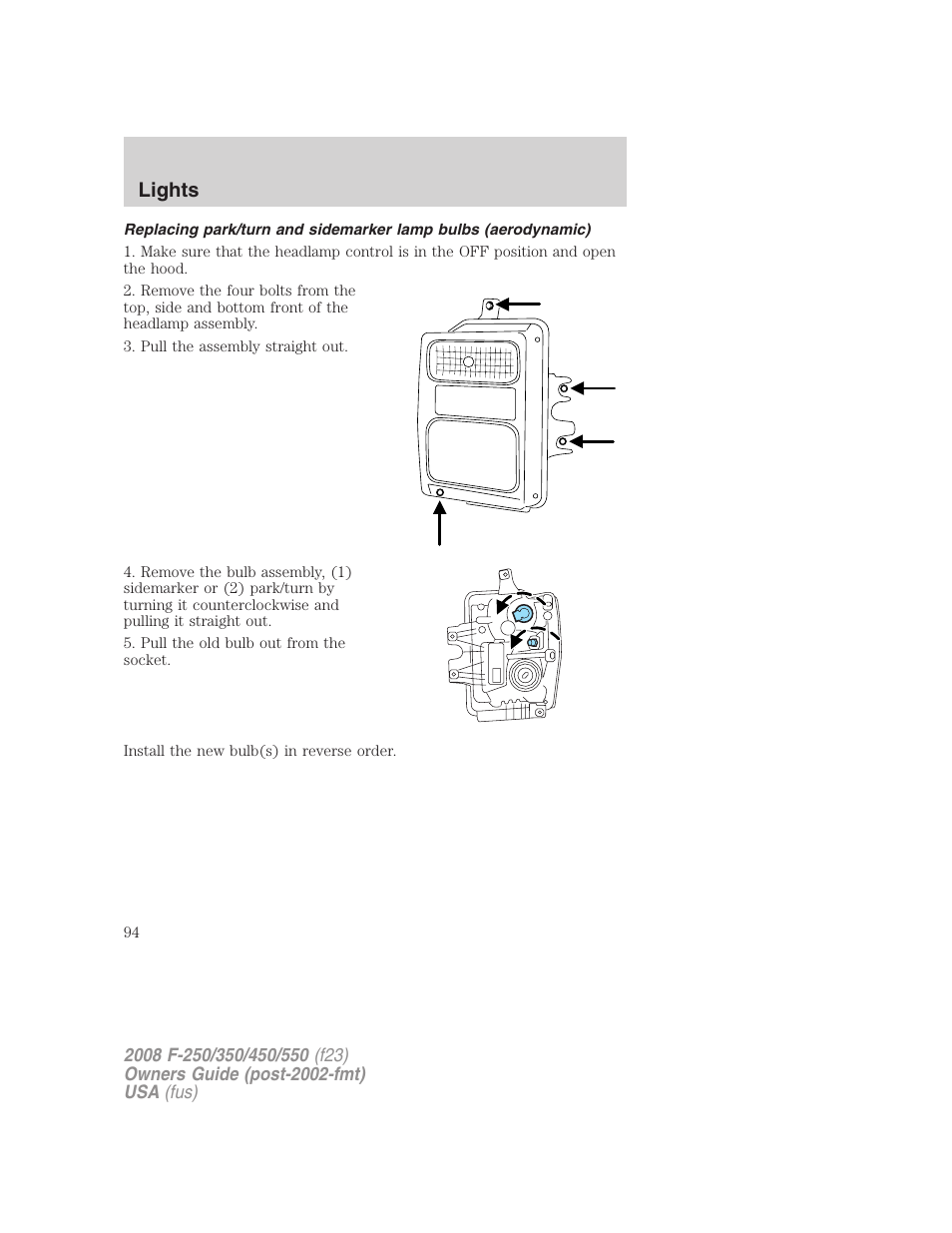 Lights | FORD 2008 F-550 v.3 User Manual | Page 94 / 392