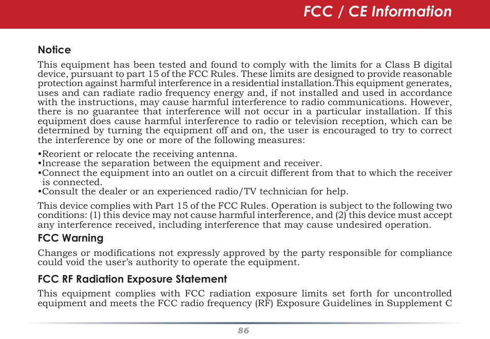 Fcc / ce information | Buffalo Technology WHR-G54S User Manual | Page 86 / 93