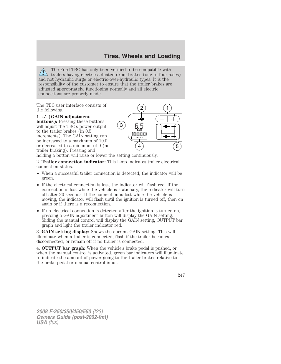 Tires, wheels and loading | FORD 2008 F-550 v.4 User Manual | Page 247 / 400