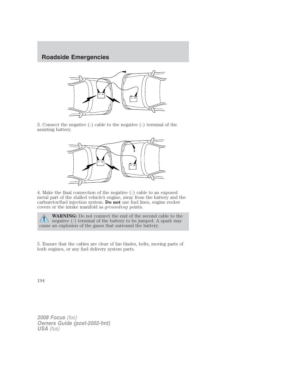 Roadside emergencies | FORD 2008 Focus v.2 User Manual | Page 194 / 264