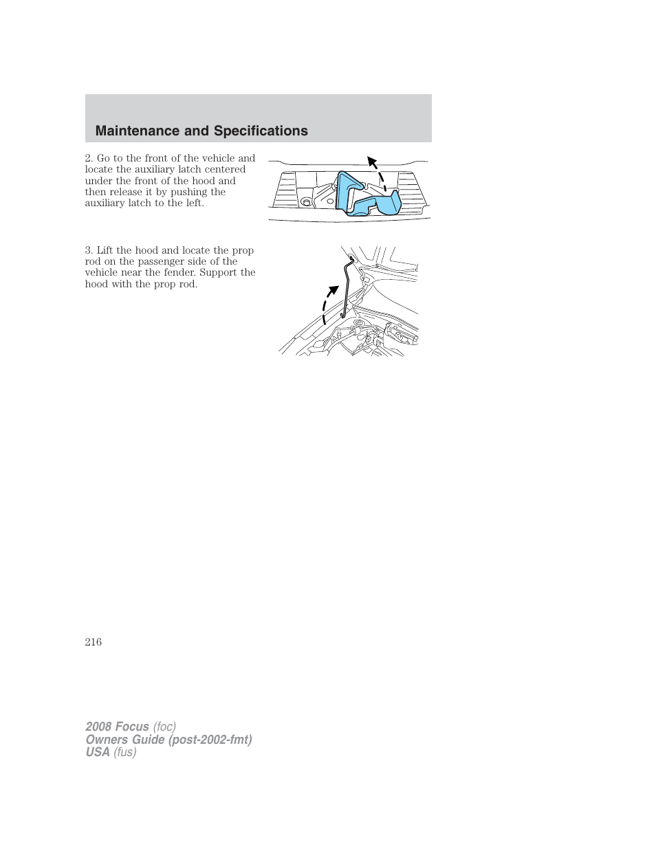 FORD 2008 Focus v.2 User Manual | Page 216 / 264