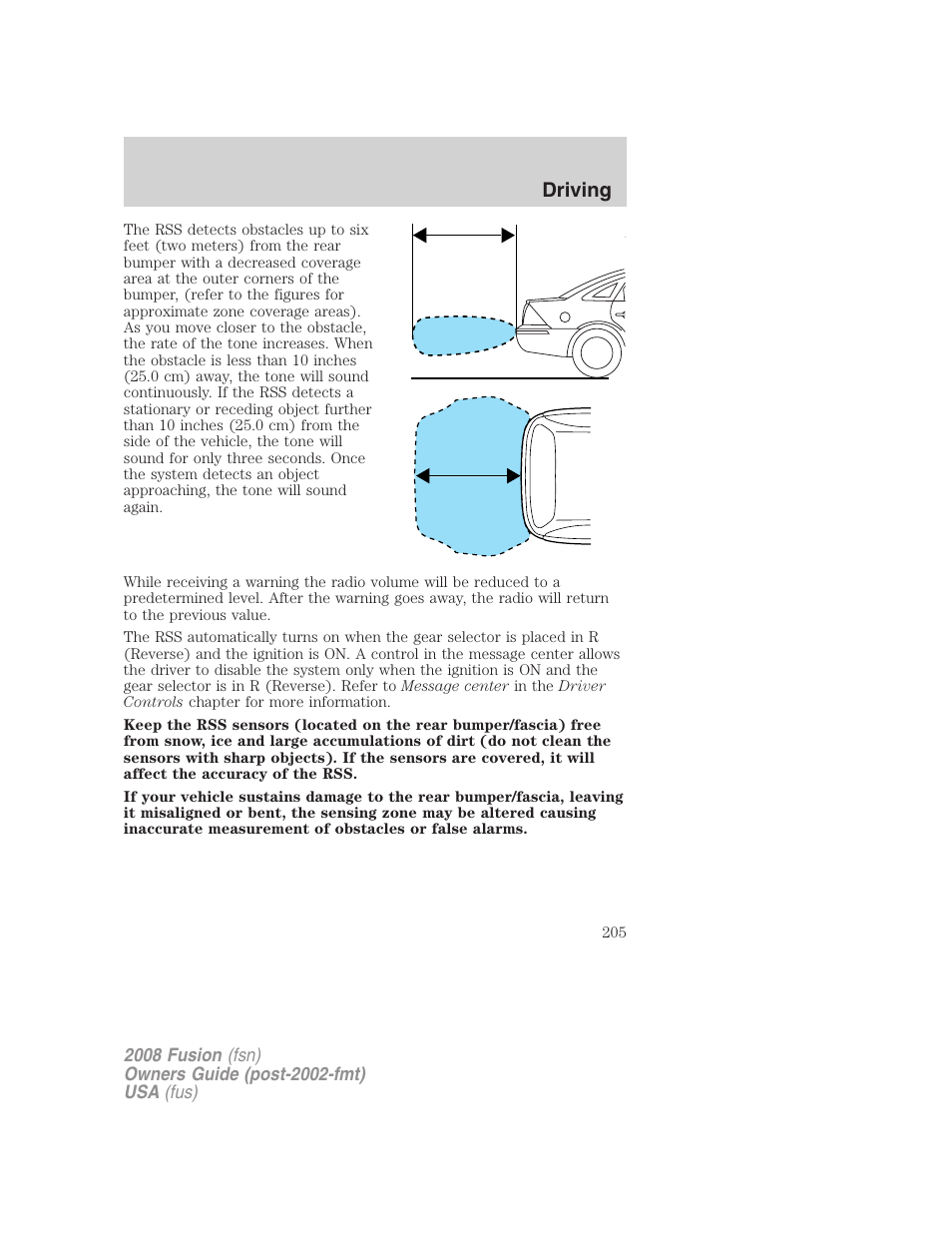 Driving | FORD 2008 Fusion User Manual | Page 205 / 304