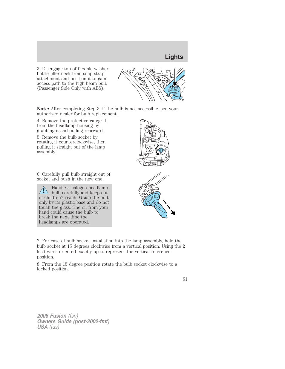 Lights | FORD 2008 Fusion User Manual | Page 61 / 304