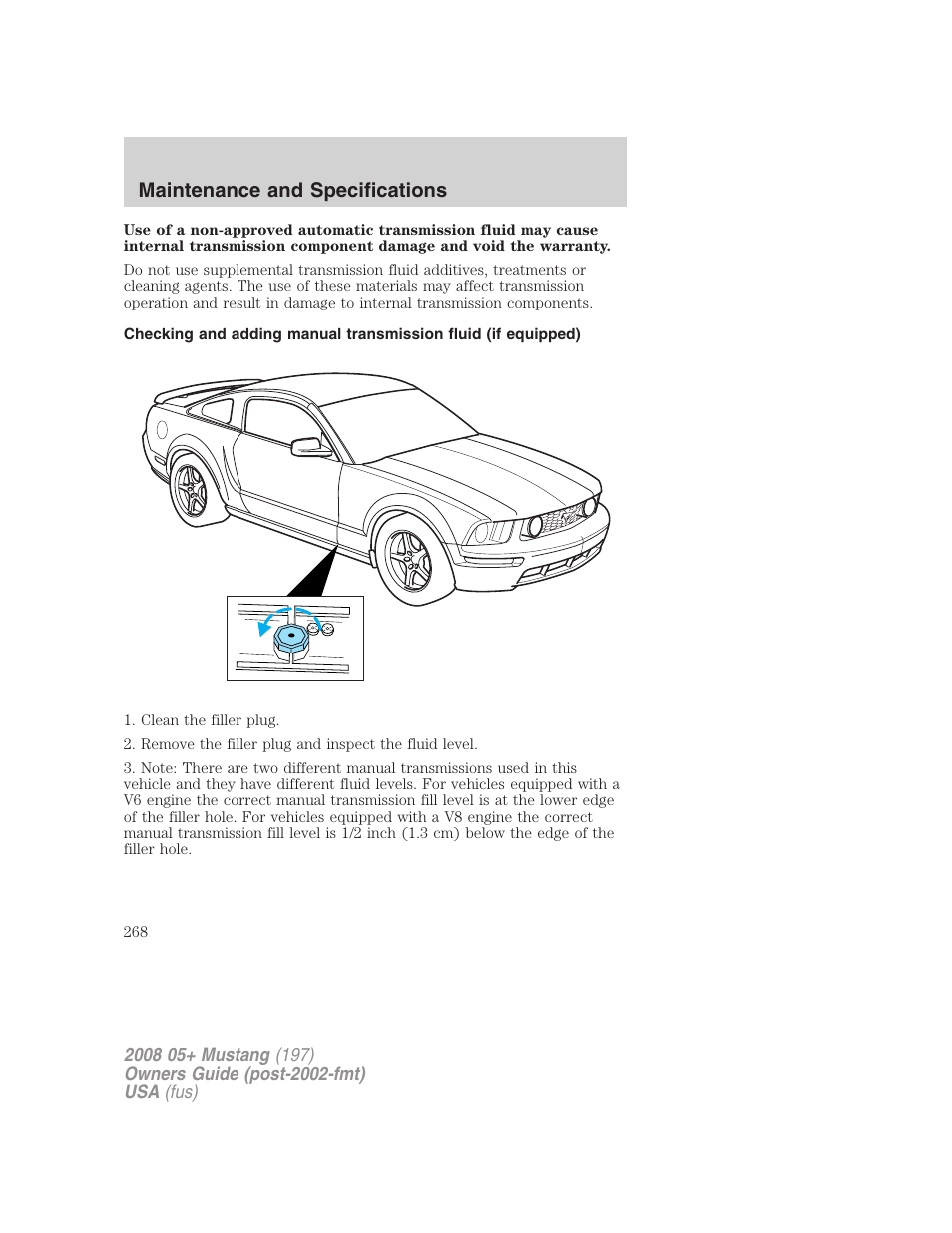 Maintenance and specifications | FORD 2008 Mustang v.2 User Manual | Page 268 / 288