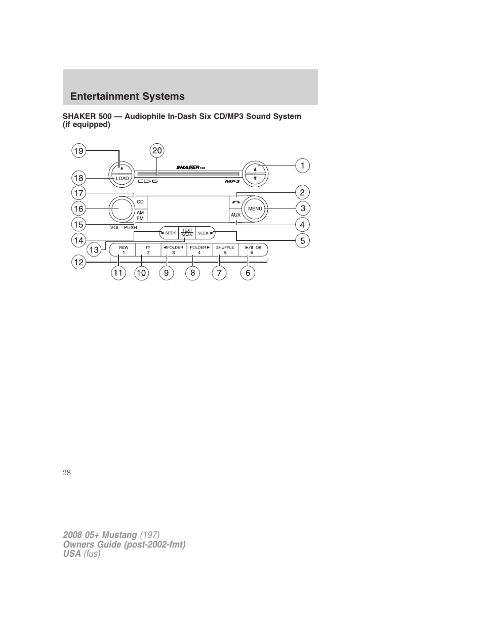 Am/fm stereo with in-dash six cd | FORD 2008 Mustang v.2 User Manual | Page 28 / 288