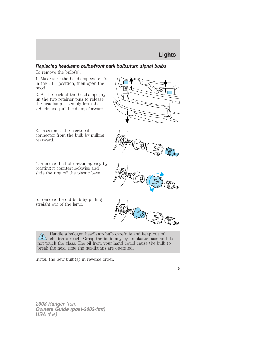 Lights | FORD 2008 Ranger v.2 User Manual | Page 49 / 272