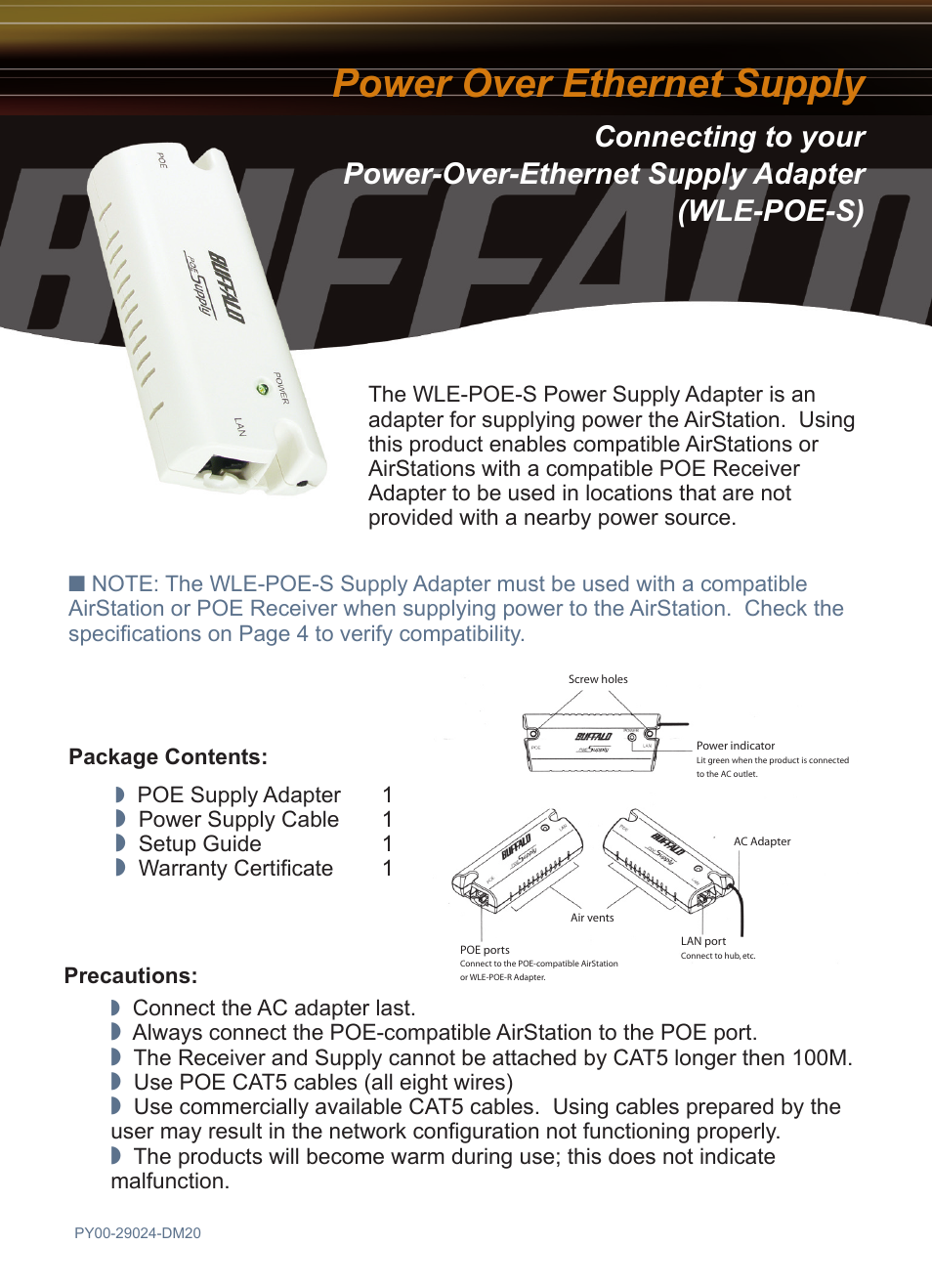 Buffalo Technology WLE-POE-S User Manual | 8 pages