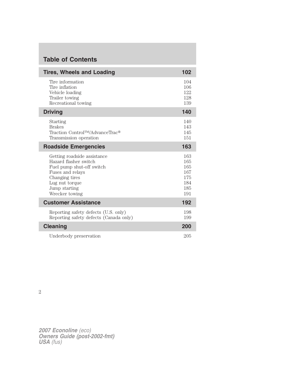 FORD 2007 E-450 v.1 User Manual | Page 2 / 264