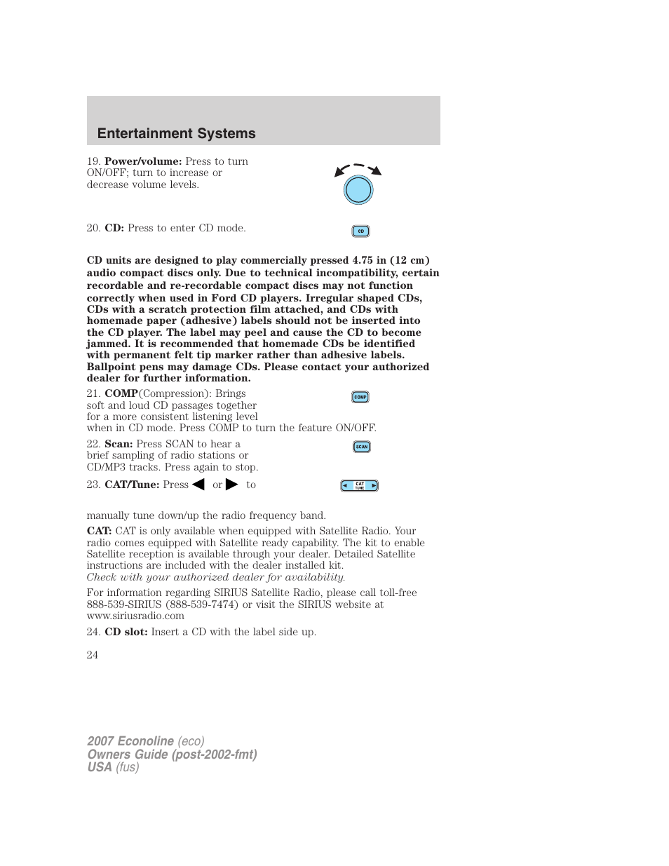 Entertainment systems | FORD 2007 E-450 v.1 User Manual | Page 24 / 264