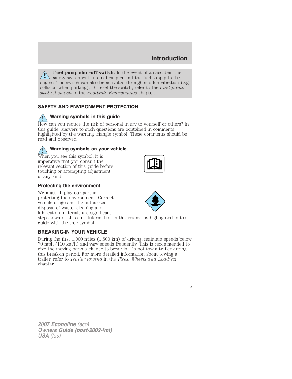 Introduction | FORD 2007 E-450 v.1 User Manual | Page 5 / 264