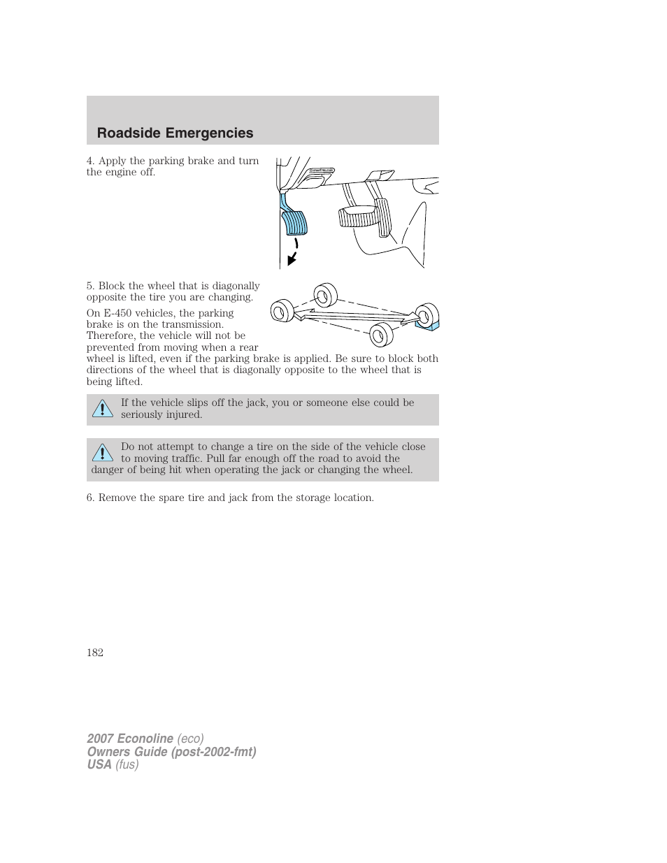 Roadside emergencies | FORD 2007 E-450 v.2 User Manual | Page 182 / 264