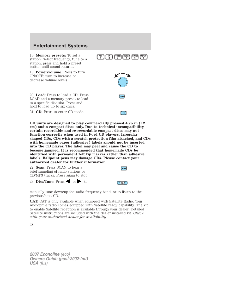 Entertainment systems | FORD 2007 E-450 v.2 User Manual | Page 28 / 264