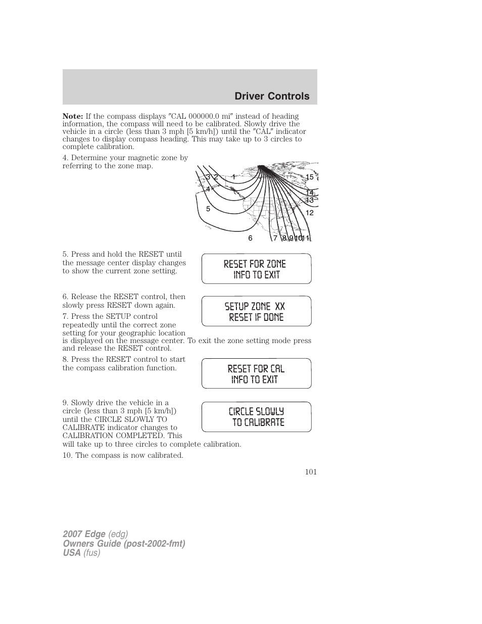 Driver controls | FORD 2007 Edge v.2 User Manual | Page 101 / 320