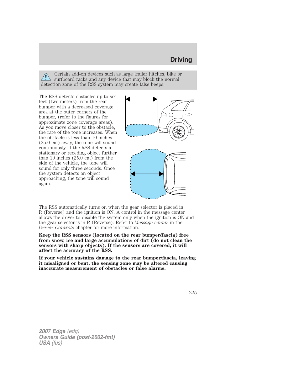 Driving | FORD 2007 Edge v.2 User Manual | Page 225 / 320