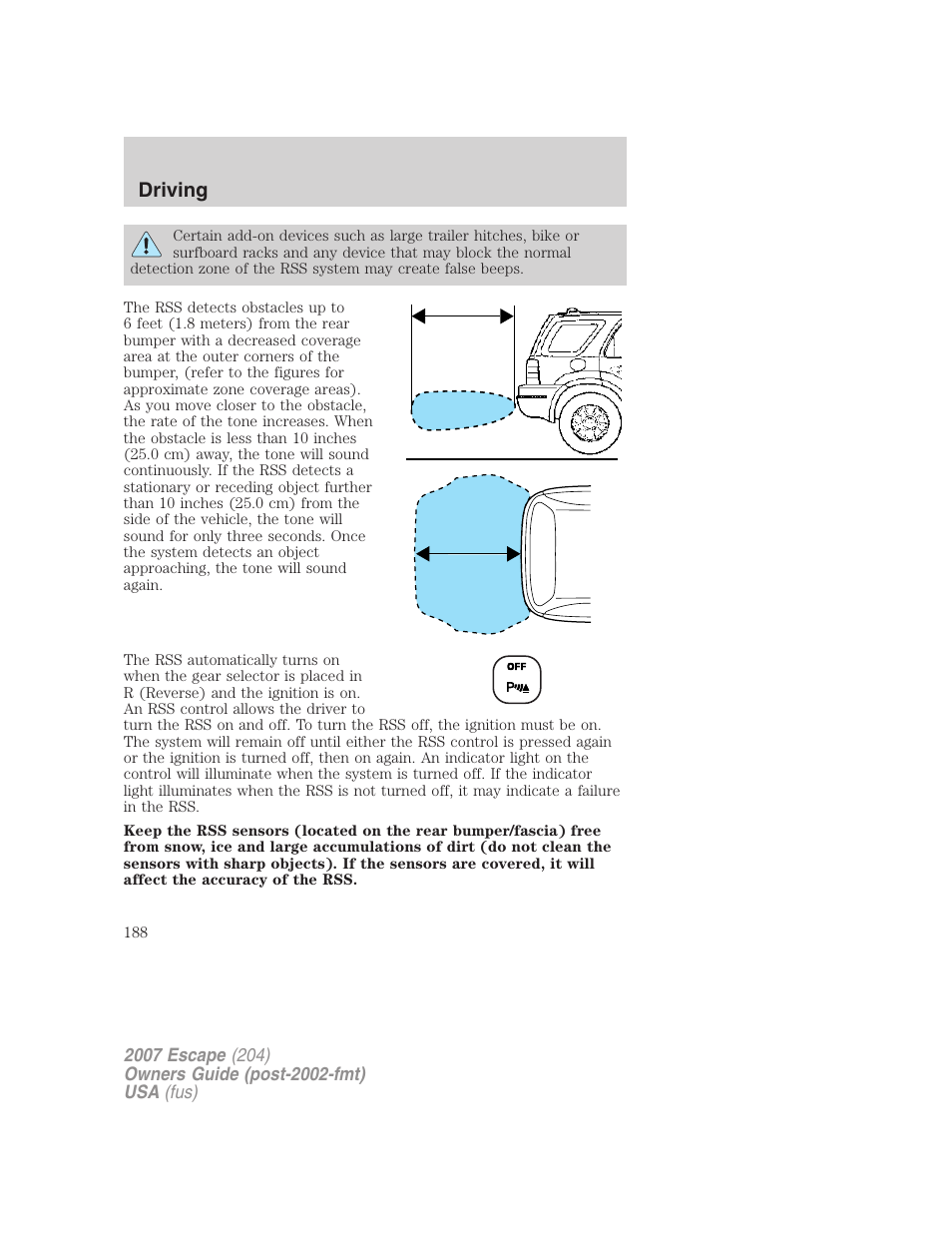 Driving | FORD 2007 Escape v.1 User Manual | Page 188 / 288