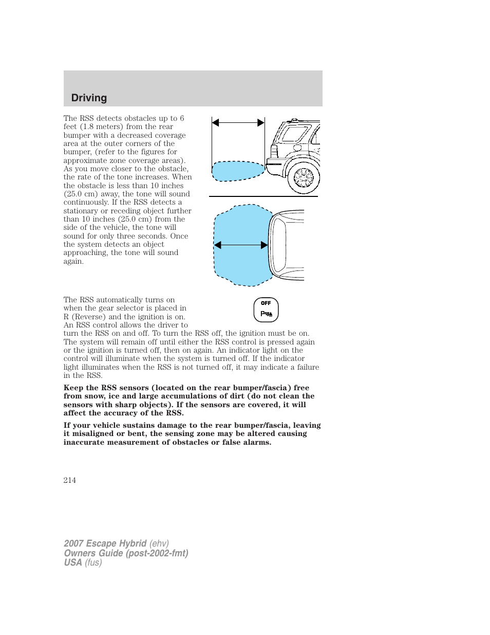 Driving | FORD 2007 Escape Hybrid User Manual | Page 214 / 336