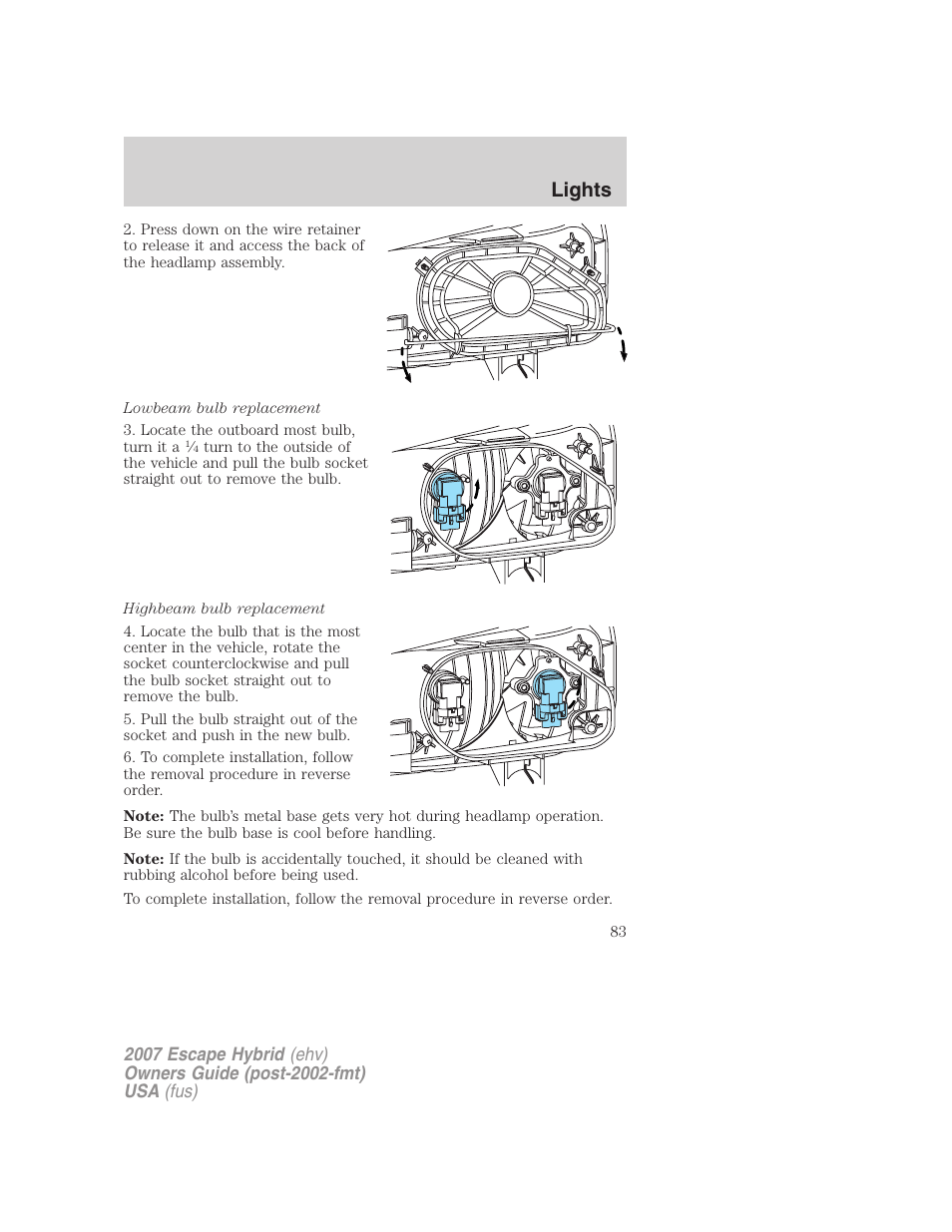 Lights | FORD 2007 Escape Hybrid User Manual | Page 83 / 336