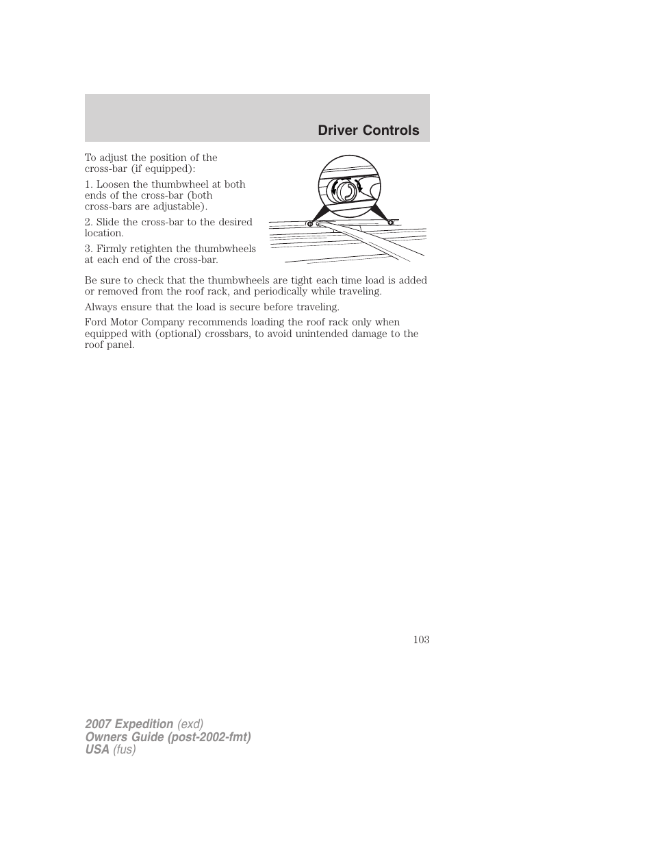 Driver controls | FORD 2007 Expedition v.1 User Manual | Page 103 / 328