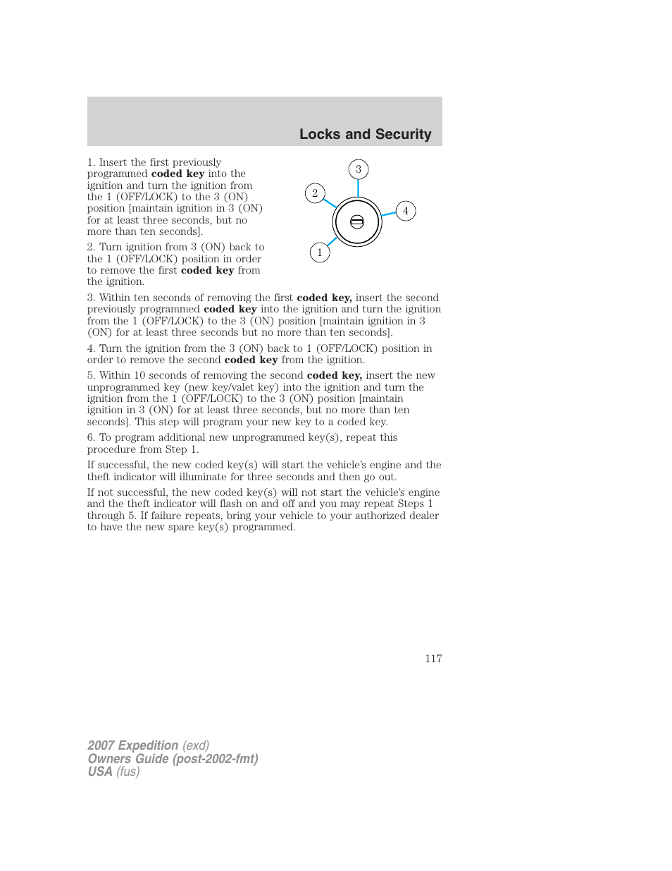 Locks and security | FORD 2007 Expedition v.1 User Manual | Page 117 / 328