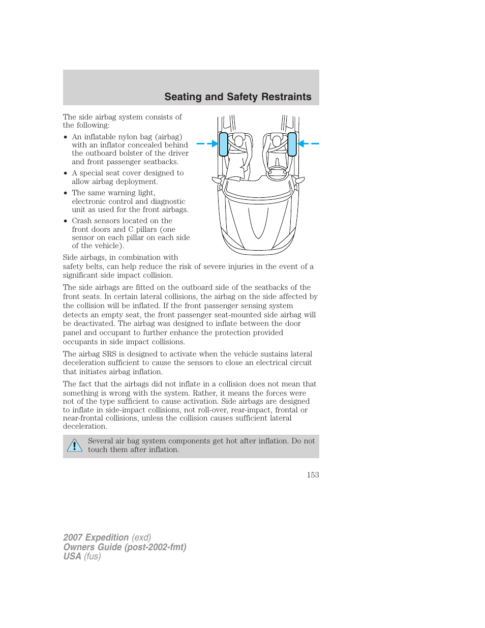Seating and safety restraints | FORD 2007 Expedition v.1 User Manual | Page 153 / 328