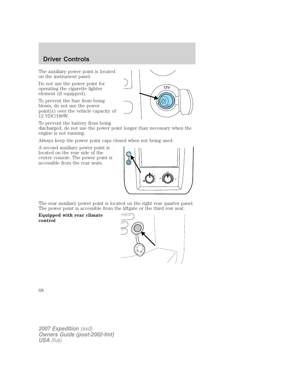 Driver controls | FORD 2007 Expedition v.1 User Manual | Page 68 / 328