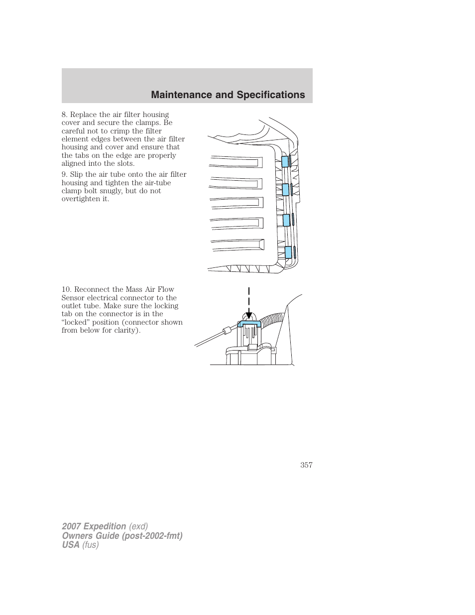 Maintenance and specifications | FORD 2007 Expedition v.2 User Manual | Page 357 / 376