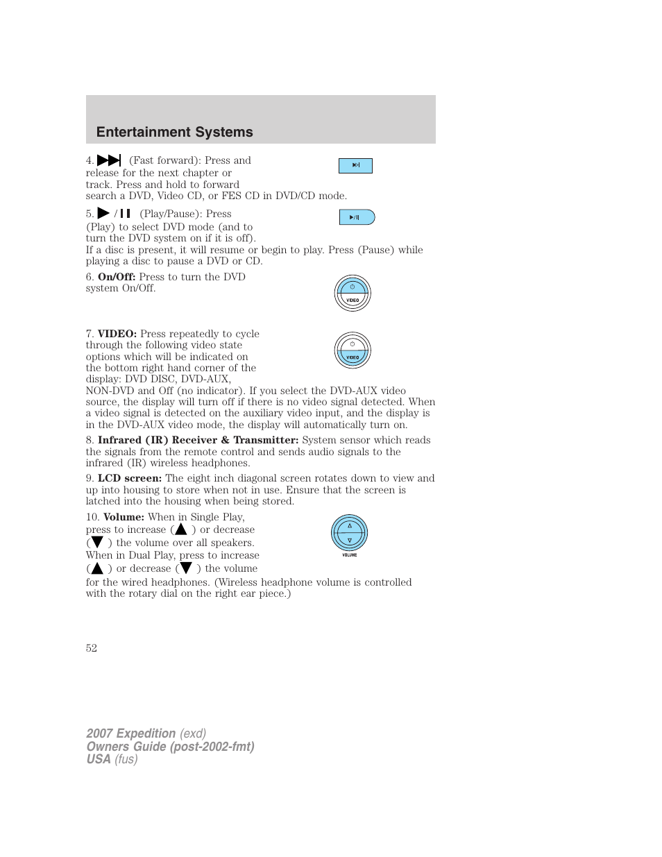 Entertainment systems | FORD 2007 Expedition v.2 User Manual | Page 52 / 376