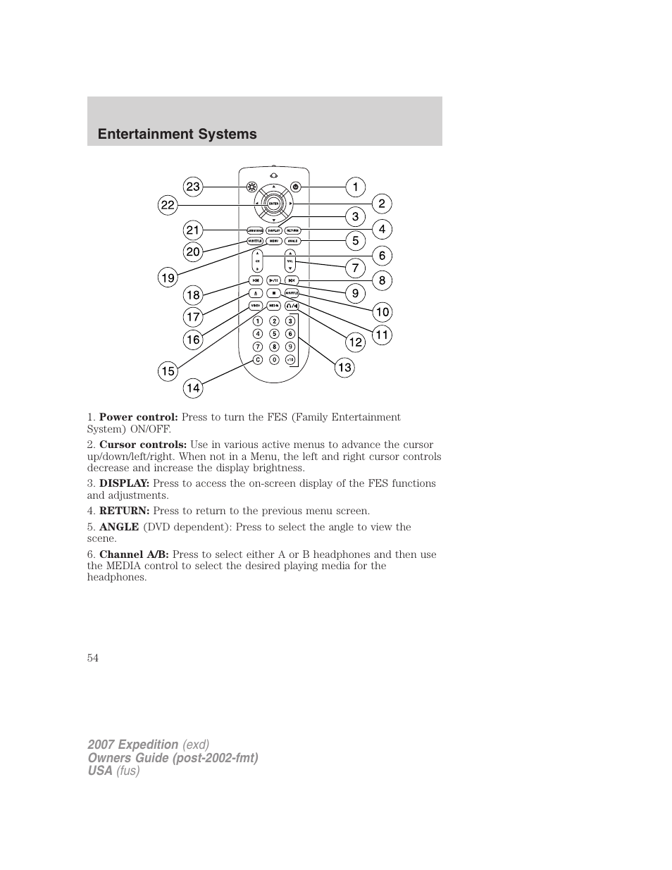 Entertainment systems | FORD 2007 Expedition v.2 User Manual | Page 54 / 376