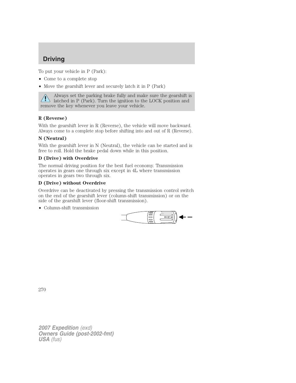 Driving | FORD 2007 Expedition v.3 User Manual | Page 270 / 376