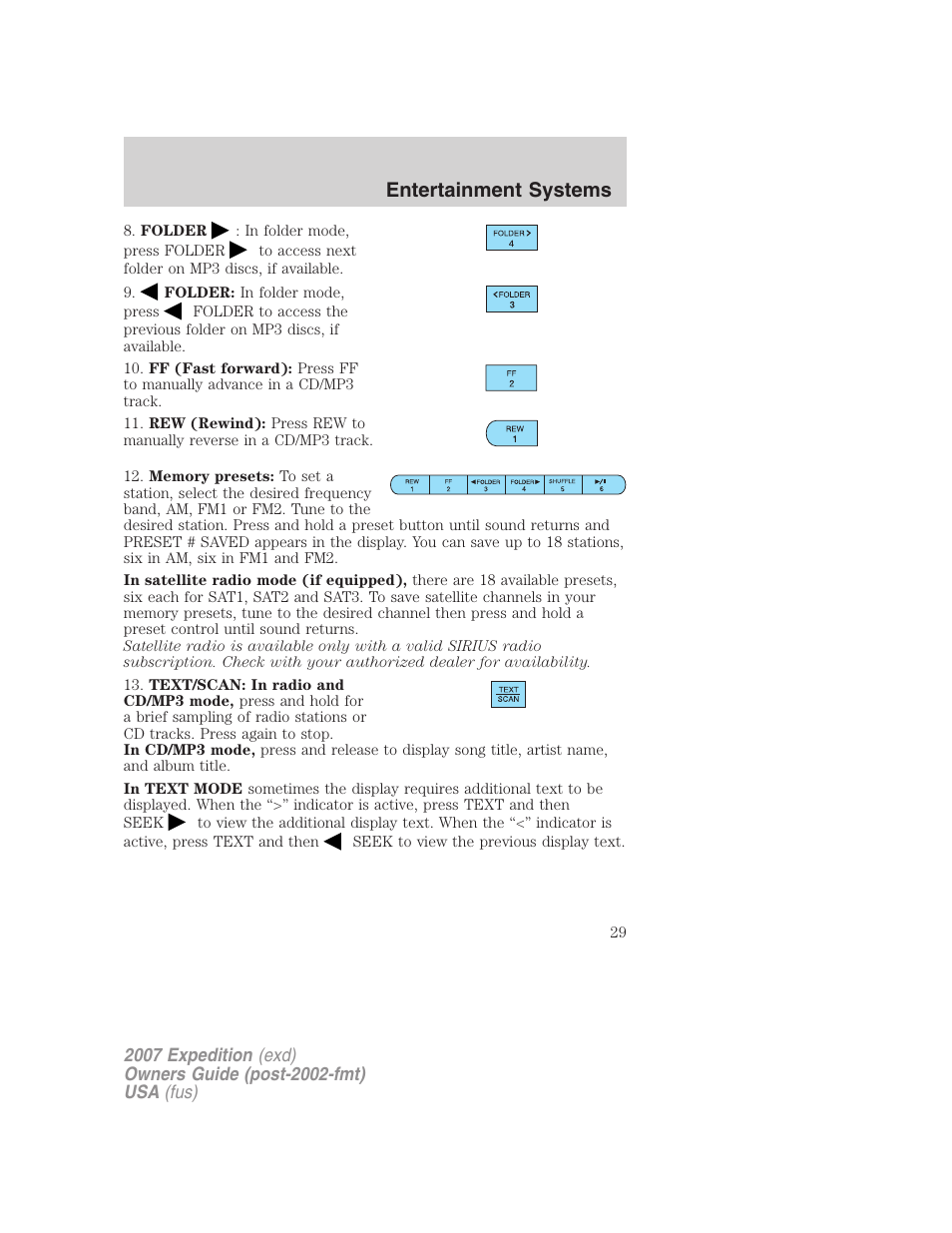 Entertainment systems | FORD 2007 Expedition v.3 User Manual | Page 29 / 376