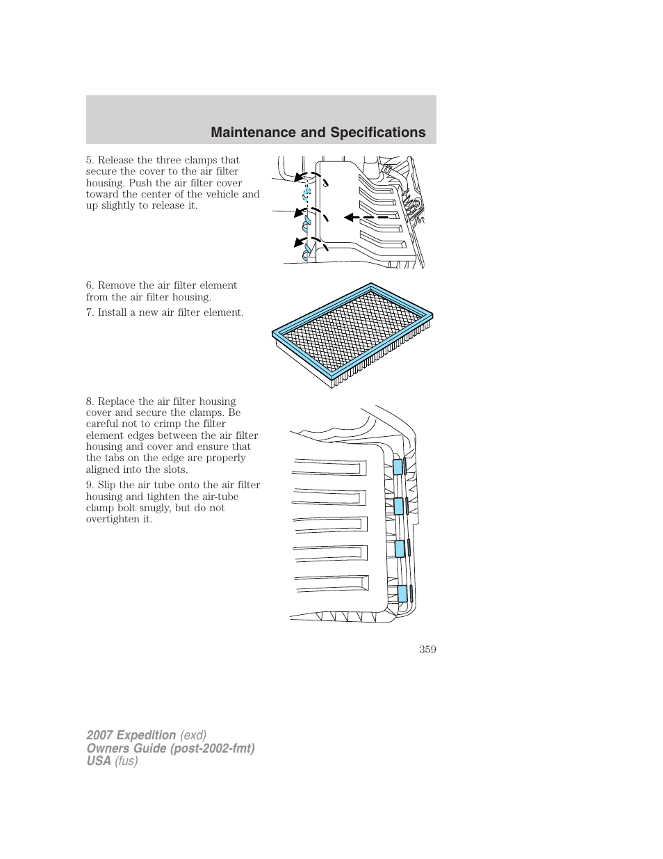 Maintenance and specifications | FORD 2007 Expedition v.3 User Manual | Page 359 / 376