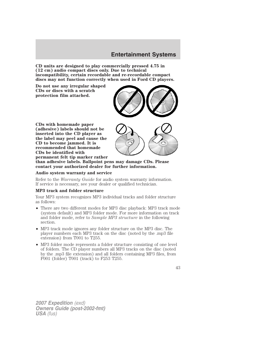 Entertainment systems | FORD 2007 Expedition v.3 User Manual | Page 43 / 376
