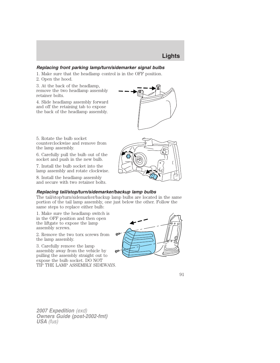 Lights | FORD 2007 Expedition v.3 User Manual | Page 91 / 376