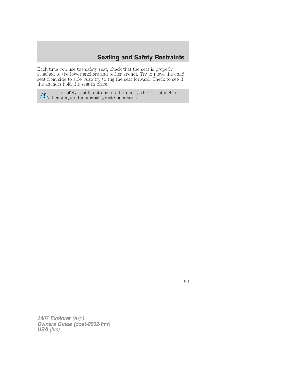 FORD 2007 Explorer v.1 User Manual | Page 183 / 344
