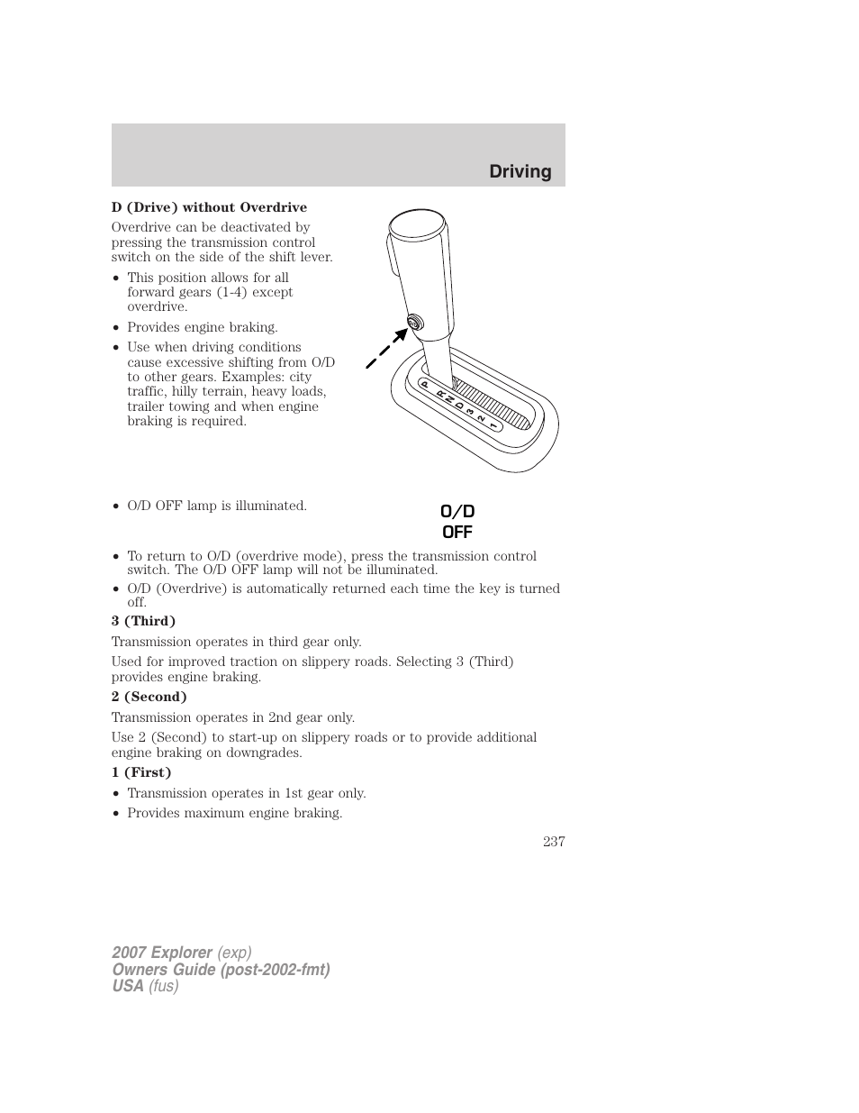 Driving | FORD 2007 Explorer v.1 User Manual | Page 237 / 344