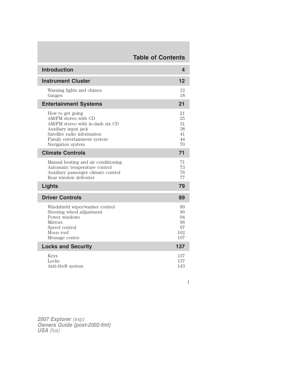 FORD 2007 Explorer v.2 User Manual | 368 pages