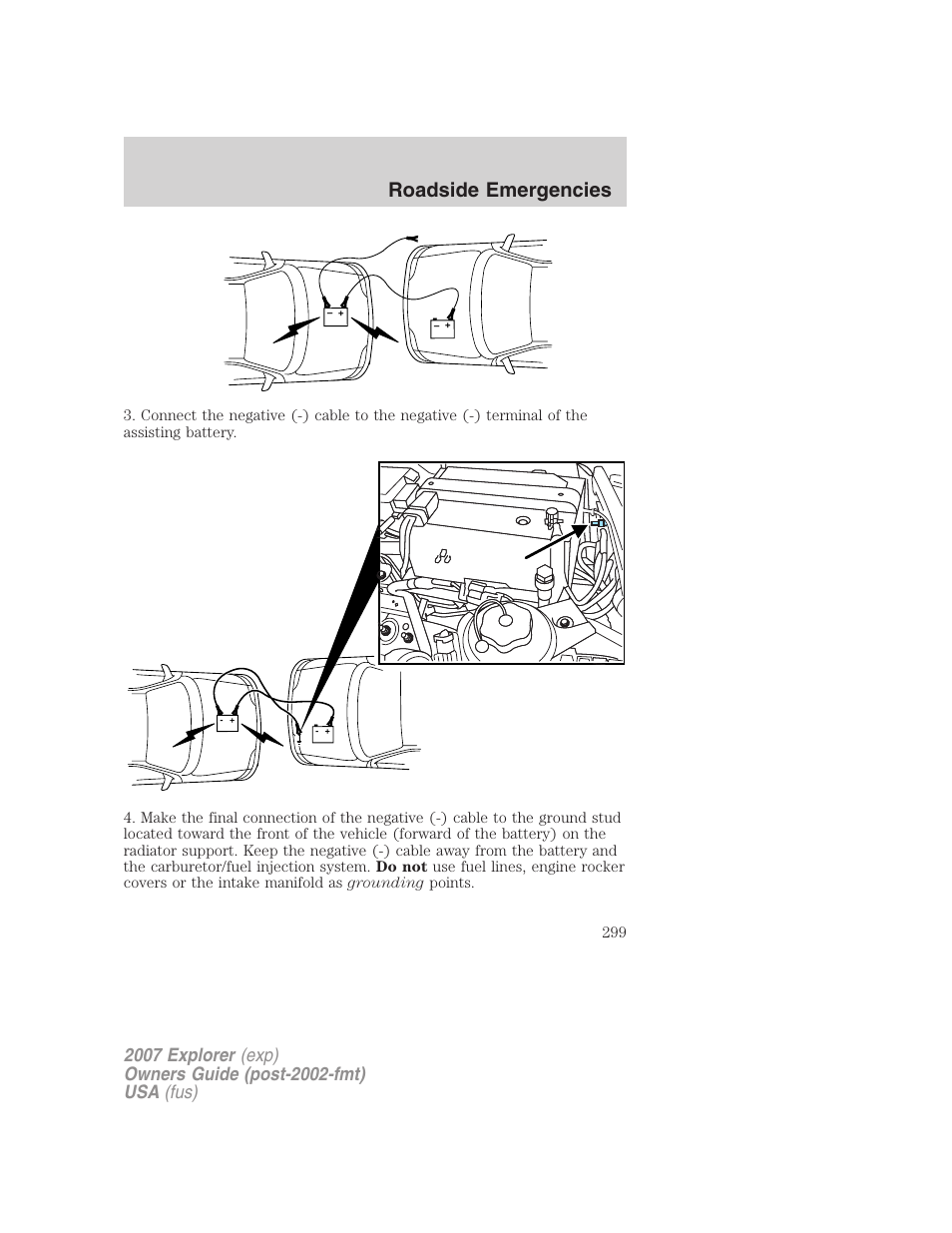 Roadside emergencies | FORD 2007 Explorer v.2 User Manual | Page 299 / 368