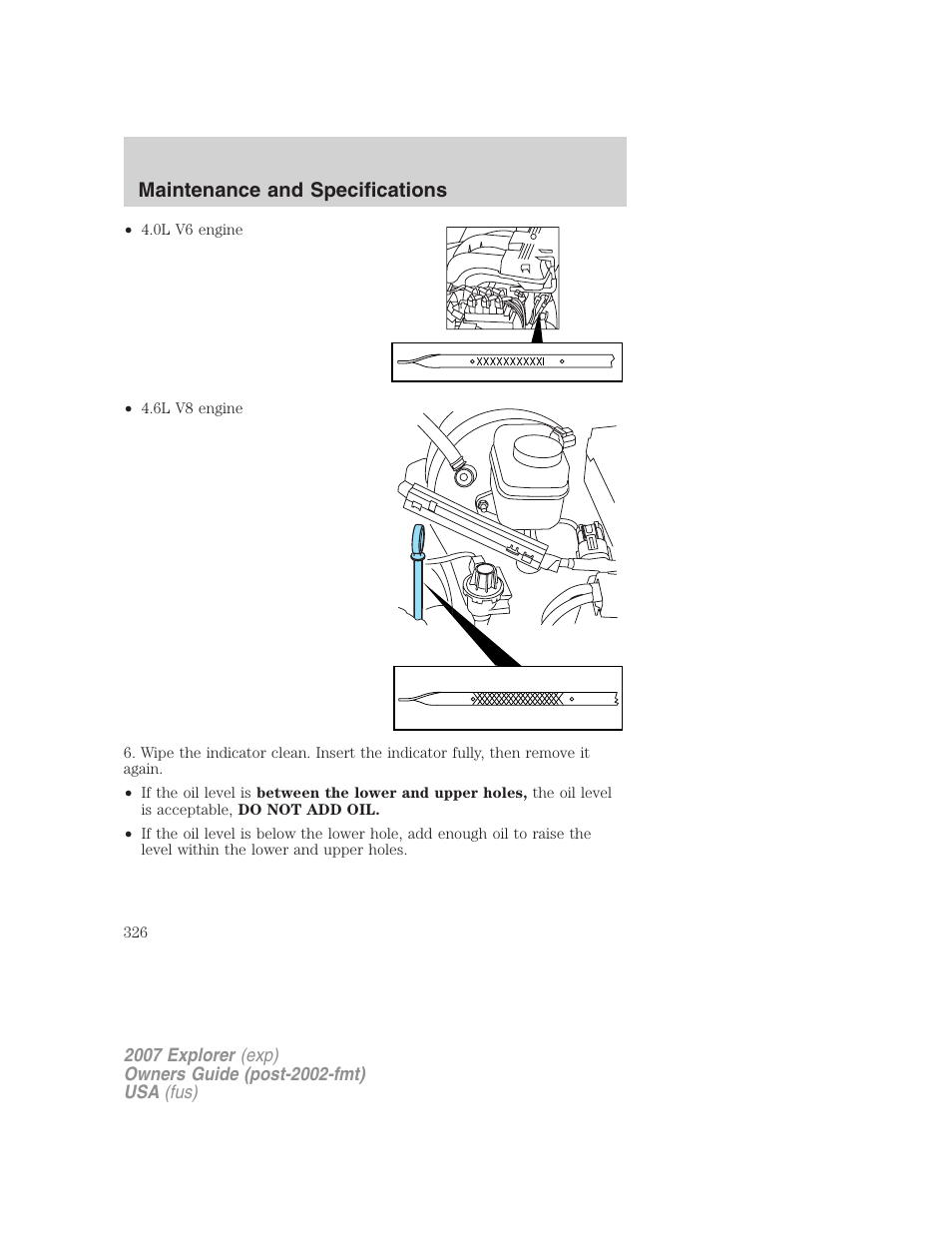 Maintenance and specifications | FORD 2007 Explorer v.2 User Manual | Page 326 / 368