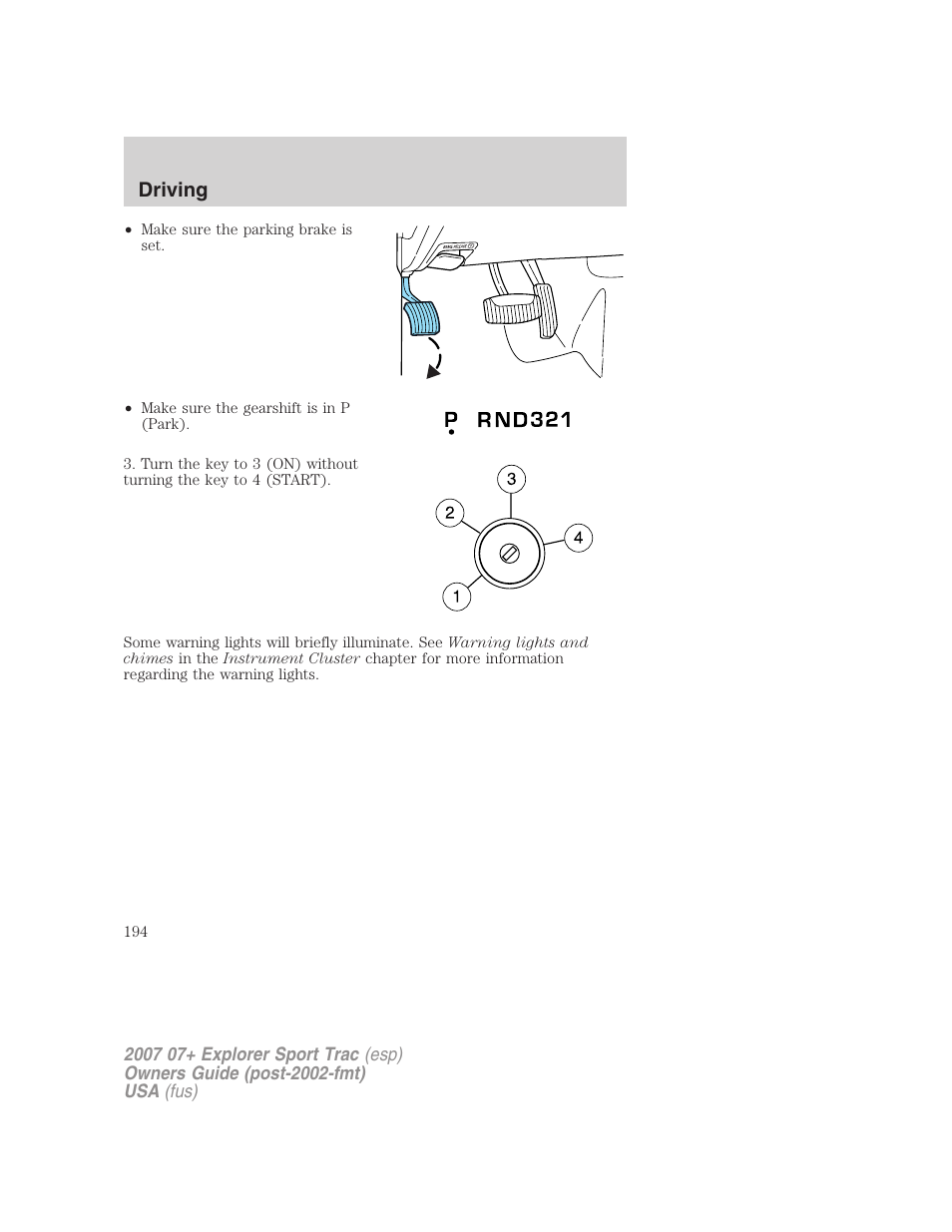 Driving | FORD 2007 Explorer Sport Trac v.1 User Manual | Page 194 / 312