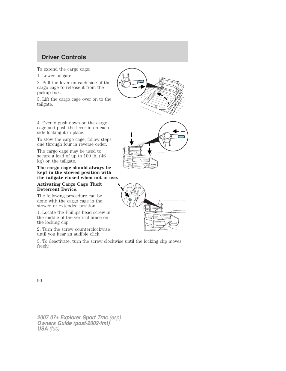 Driver controls | FORD 2007 Explorer Sport Trac v.1 User Manual | Page 90 / 312