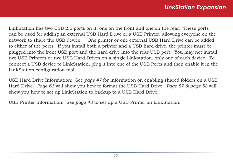 Linkstation expansion | Buffalo Technology LINKSTATION HD-HLAN User Manual | Page 27 / 70