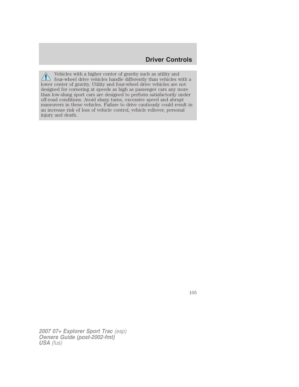 FORD 2007 Explorer Sport Trac v.2 User Manual | Page 105 / 328