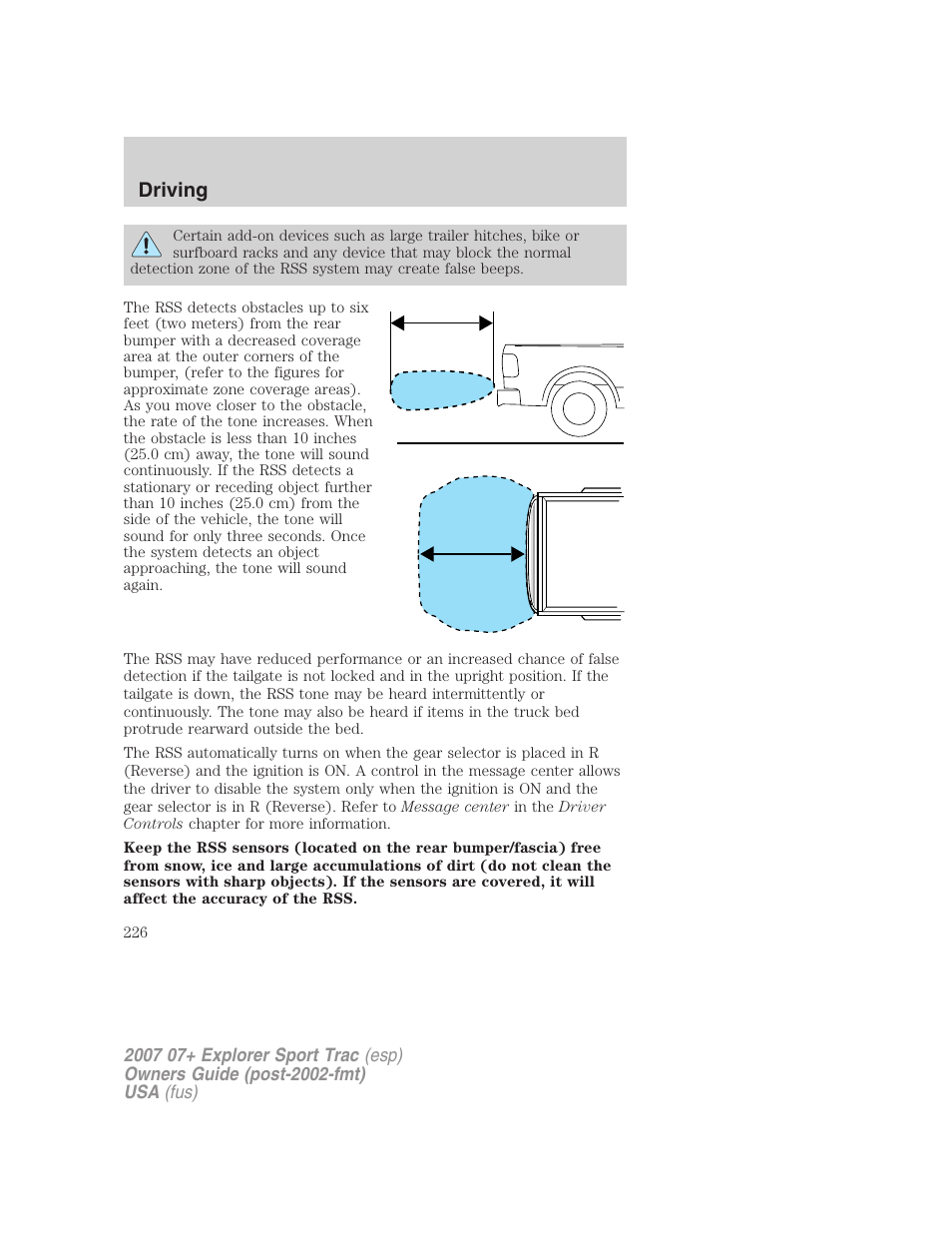 Driving | FORD 2007 Explorer Sport Trac v.2 User Manual | Page 226 / 328