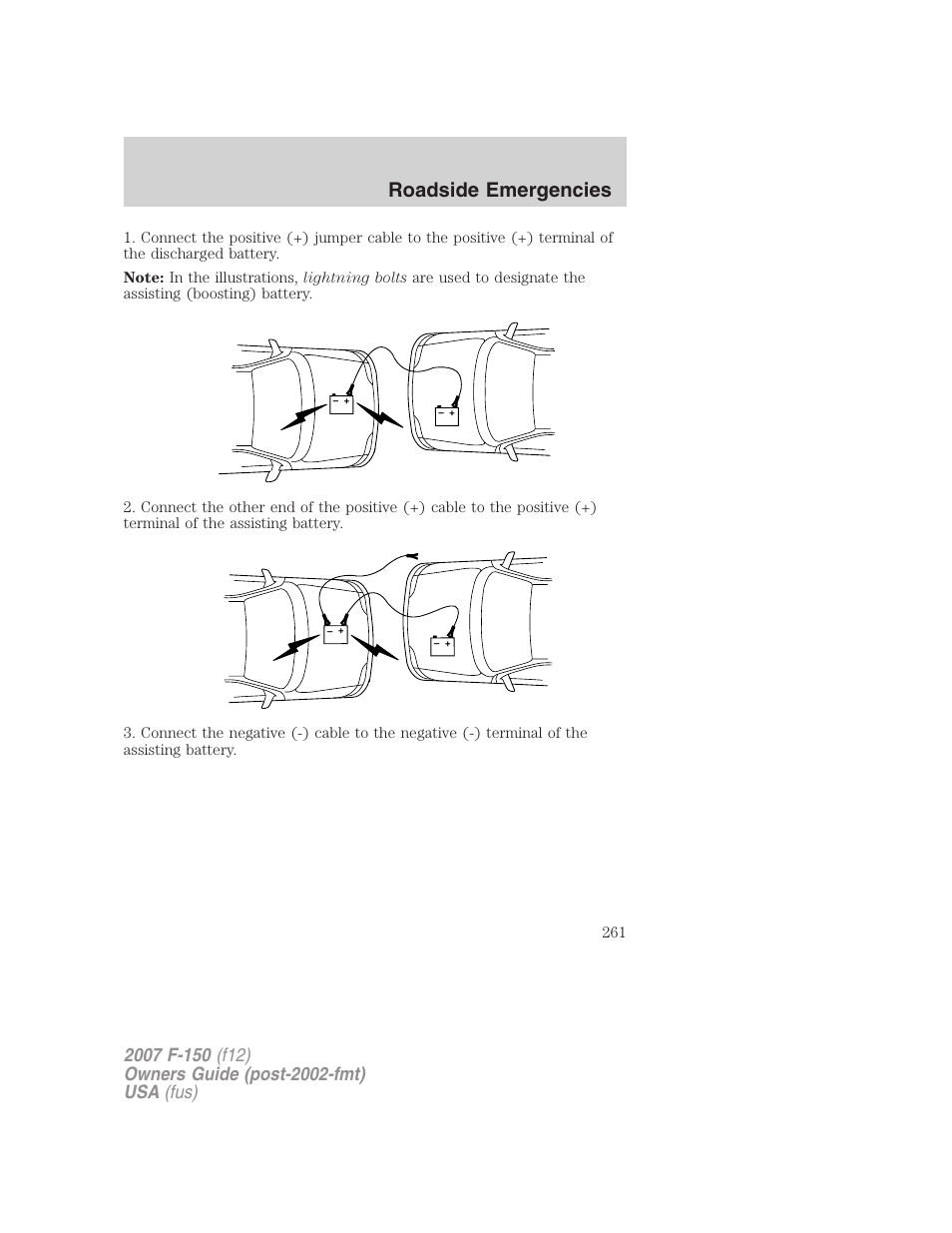 Roadside emergencies | FORD 2007 F-150 v.1 User Manual | Page 261 / 344
