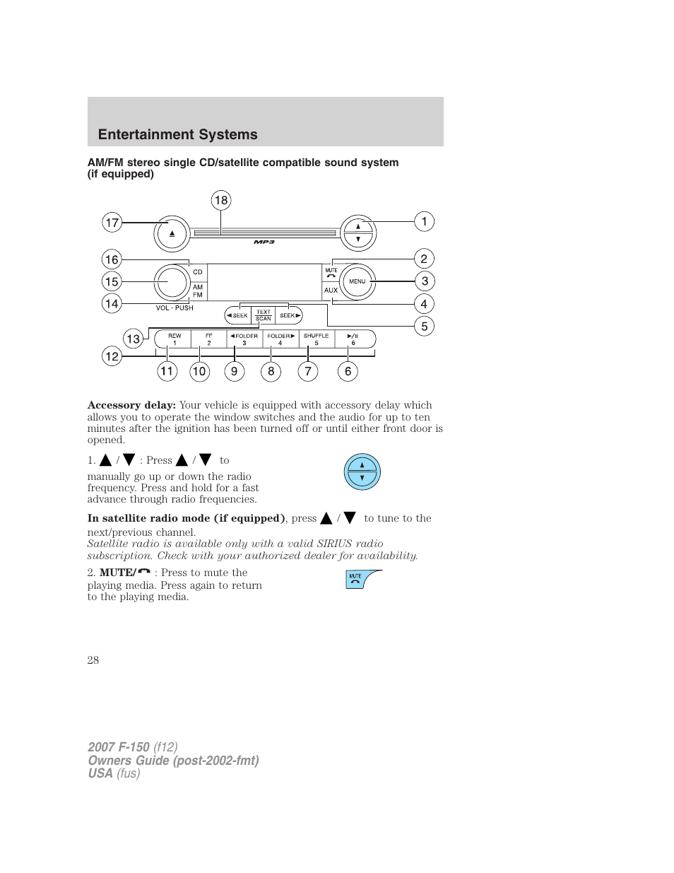Am/fm stereo with cd, Entertainment systems | FORD 2007 F-150 v.1 User Manual | Page 28 / 344