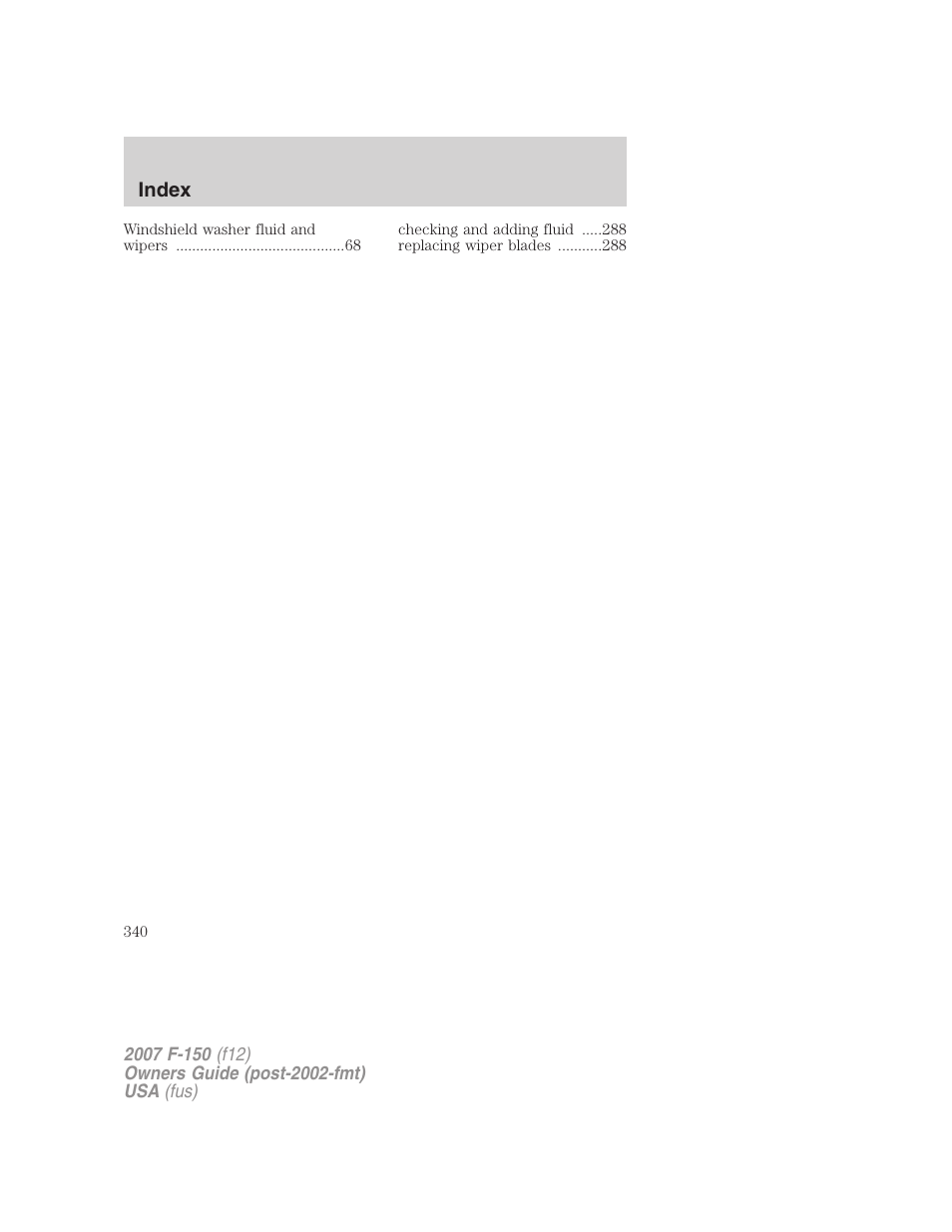 FORD 2007 F-150 v.1 User Manual | Page 340 / 344