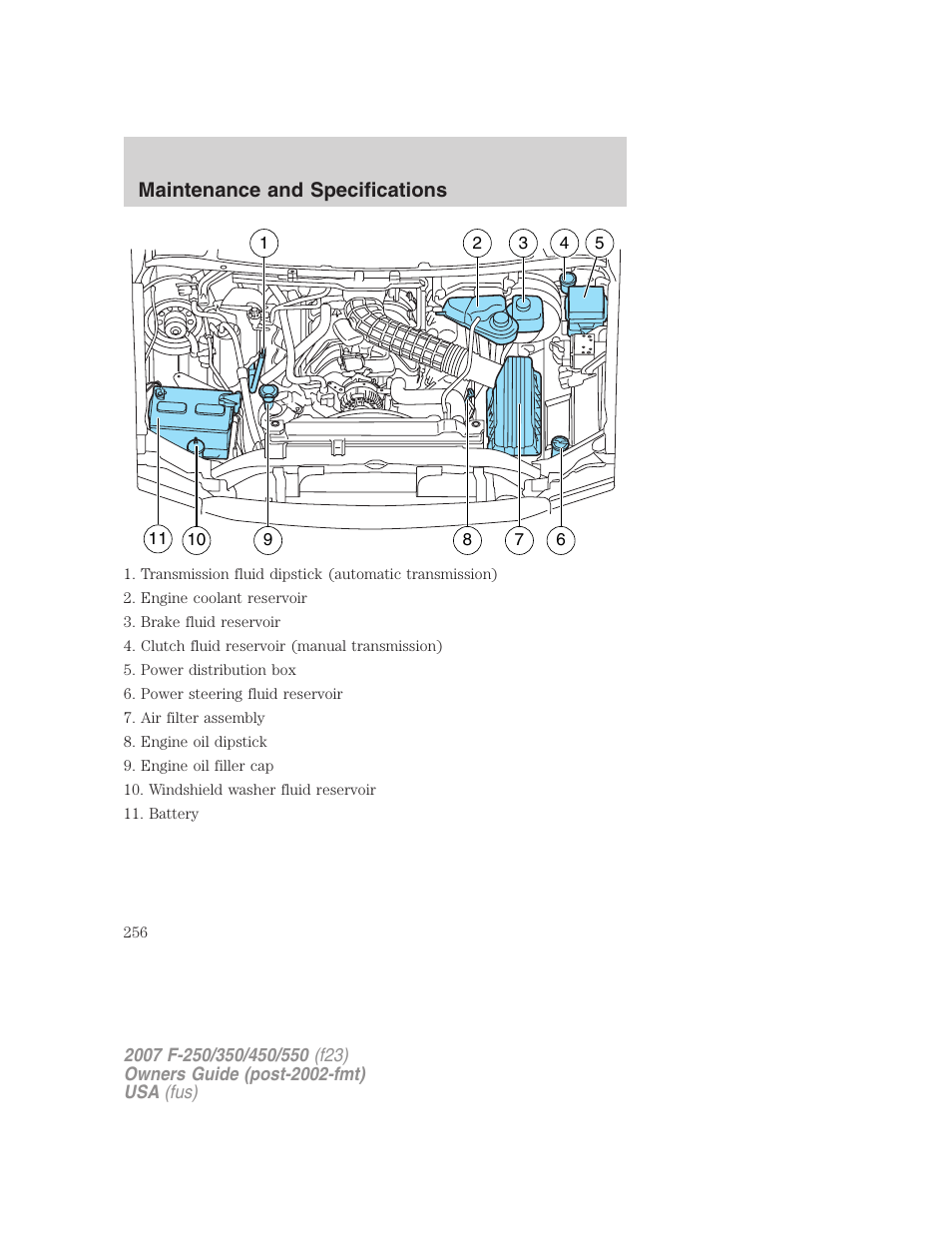 Maintenance and specifications | FORD 2007 F-550 v.1 User Manual | Page 256 / 312