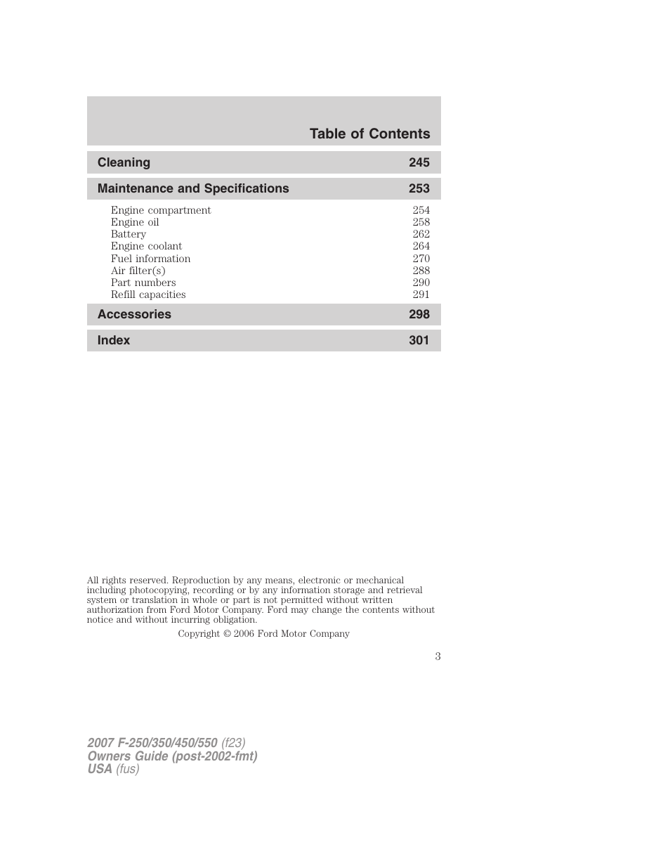 FORD 2007 F-550 v.1 User Manual | Page 3 / 312
