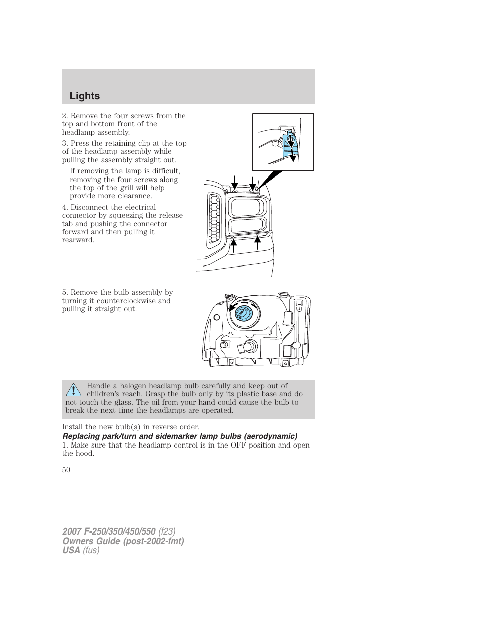 Lights | FORD 2007 F-550 v.1 User Manual | Page 50 / 312