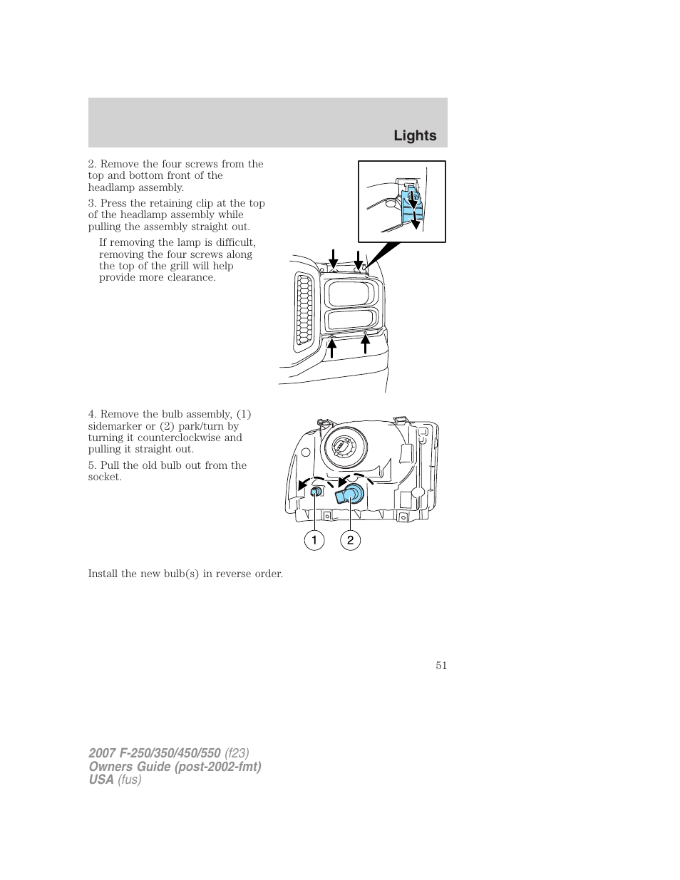 Lights | FORD 2007 F-550 v.1 User Manual | Page 51 / 312